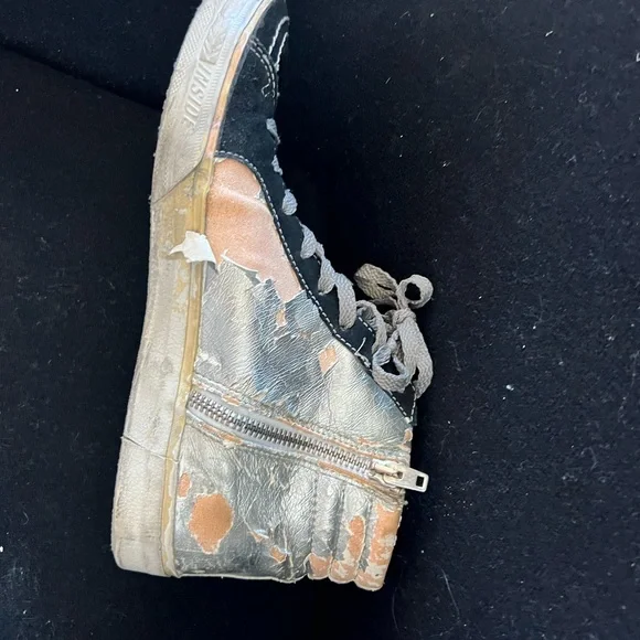 Black and Tan High-Top Sneakers - Picture 2 of 6